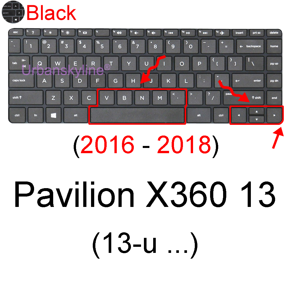 Housse de protection de clavier pour ordinateur portable HP Pavilion 13, étui X360 Aero 13, 13z, 13t, 13-bb 13-be 13-be 13-be 13-an 13-b: Black 2016-2018