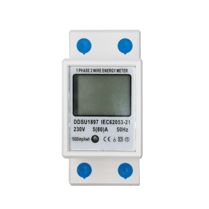 Digital LED Single Phase Energy Meter 5-80A 230V 50Hz Din-Rail Energy Meter w/ w/o Backlight Smart Meter Home Uses: B