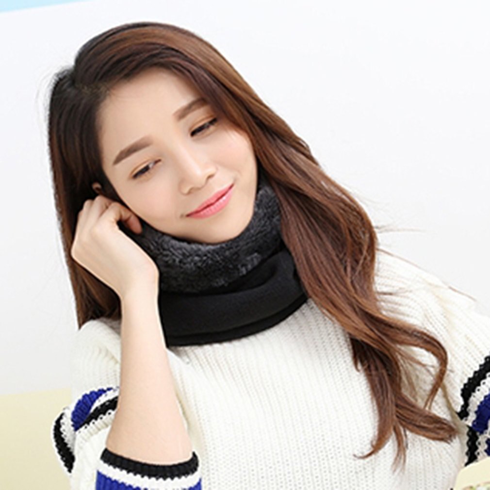 Breathable dual-layer fleece warm scarf, women's outdoor winter thick neck warmer, men's motorcycle skiing cycling face thermal mask