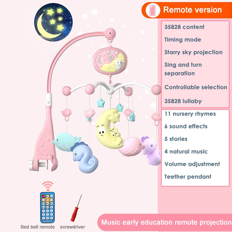 0-12 Maanden Baby Wieg Mobiles Rammelaars Pasgeboren Muziek Educatief Speelgoed Voor Baby Slapen Comfort Baby Bed Bel Carrousel peuter Speelgoed: WJ3727A