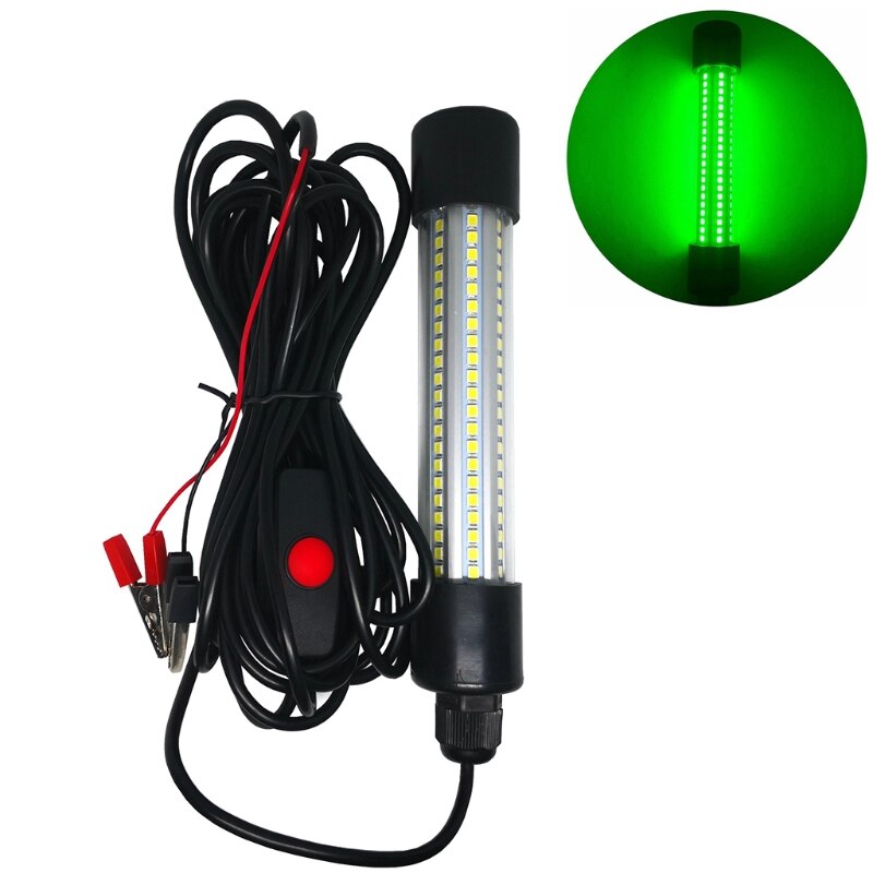LED Submersible Fishing Night Light Underwater Fish Lure Bait Finder Lamp: GR