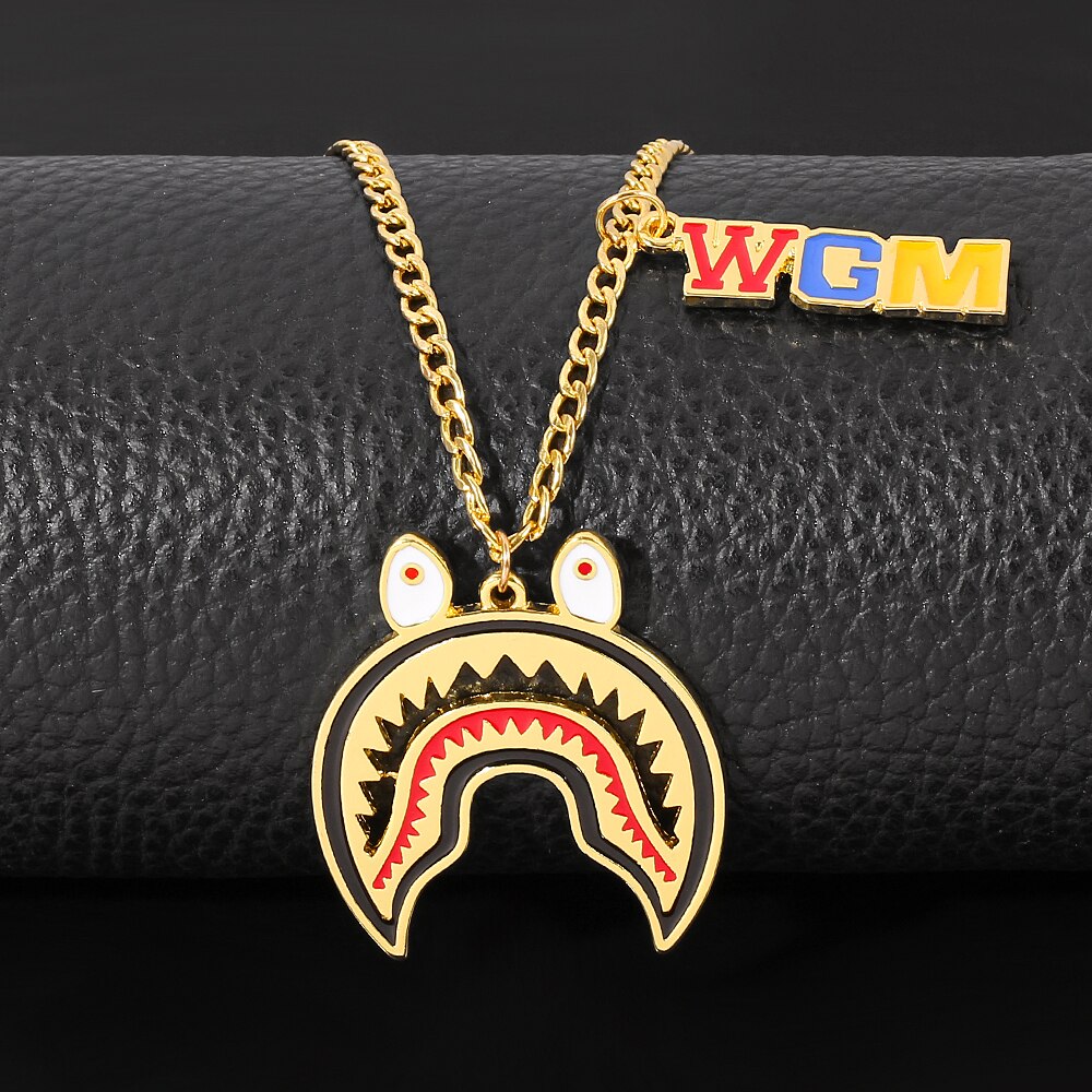 Shark Wgm Hanger Ketting Voor Man Vrouwen: gold