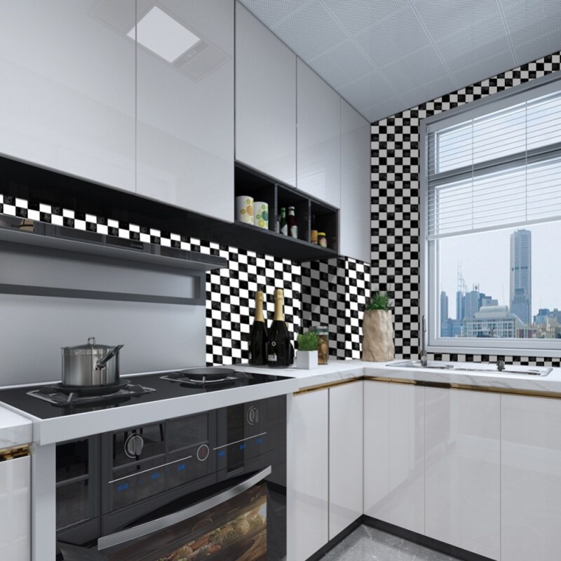 Azulejo adhesivo 3D de tres dimensiones con de mosaico autoadhesivo para pared azulejo de simulación anticolisión para cocina/baño