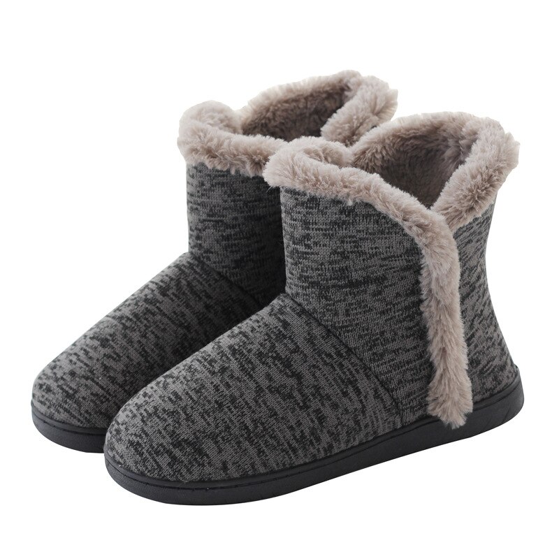 Kvinders hjemmesko plus plys fleece vinter ankelstøvler hjemmesko gulv bomuld slippers indendørs udendørs hyggesko par: 10.5