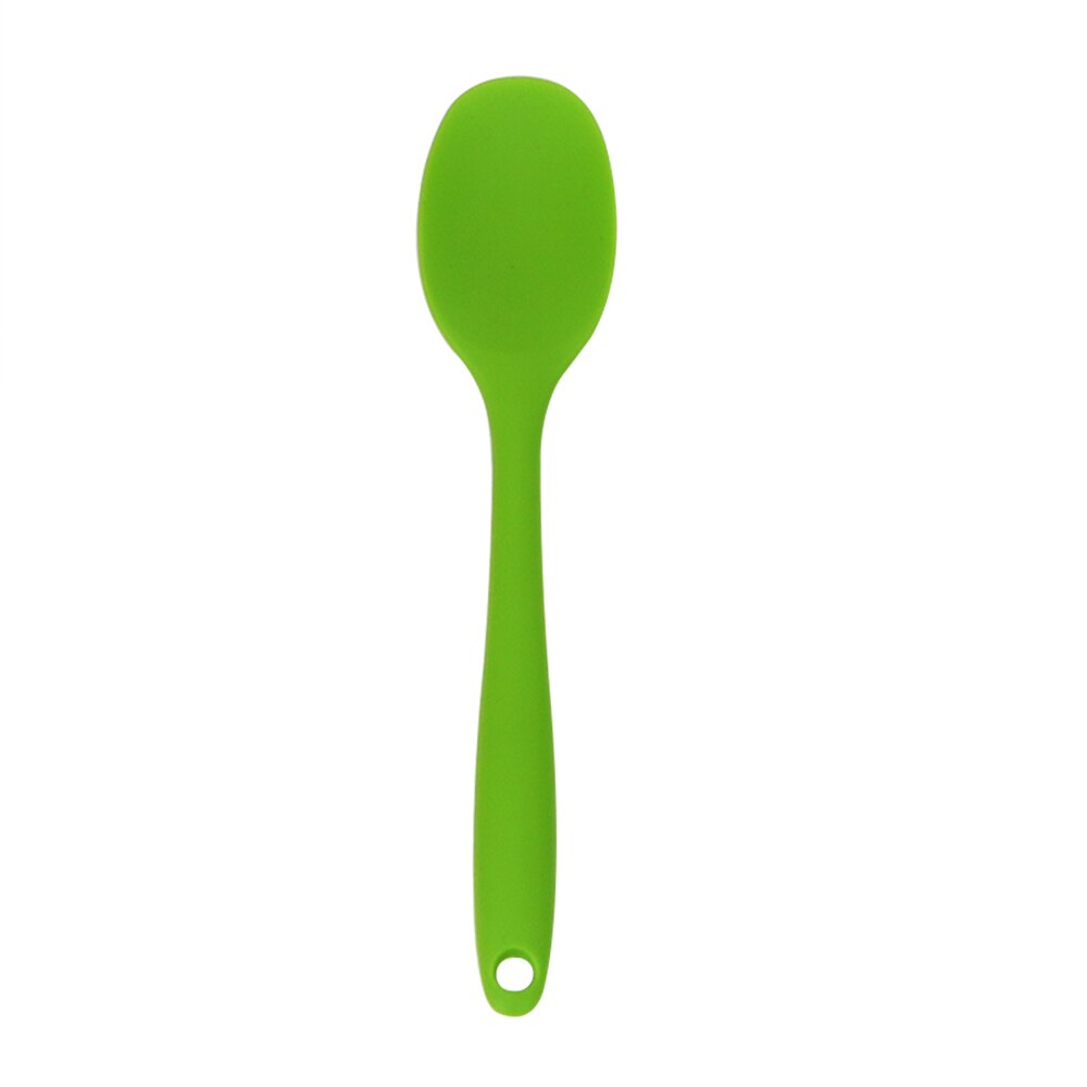 Blandesked køkkenredskaber langhåndet bordservice kage spartel spatel køkkenredskaber køkken suppe skeer silikone ske: Grøn