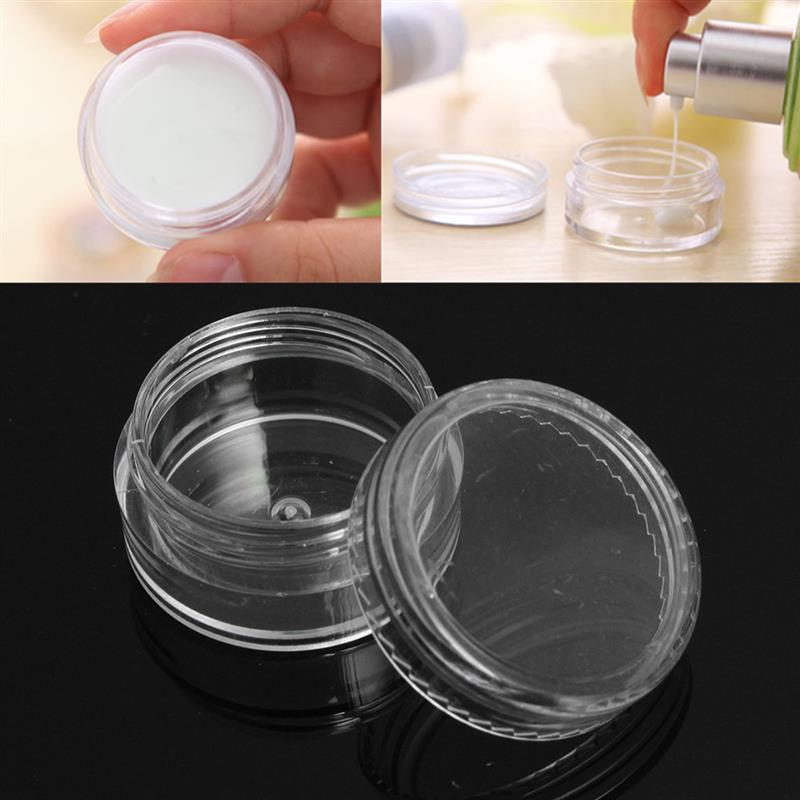 50pcs/lot 10ml/15ml/20ml Empty Cosmetic Jars Plastic Makeup Container Round Vial Nail Art Face Cream Sample Pots Perfume Gel Box