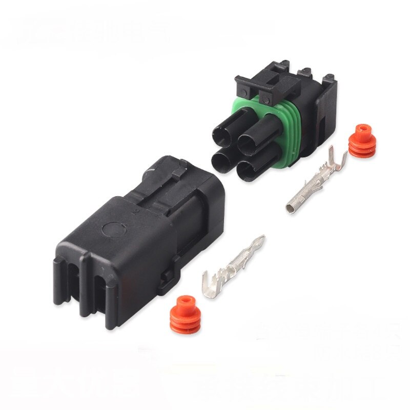 50-100 set 4p 2 x 2 gat 2.5mm connector voor weatherpack auto vrachtwagen waterdichte elektrische draad kabelgoot stekker auto harnas 18-14 ga