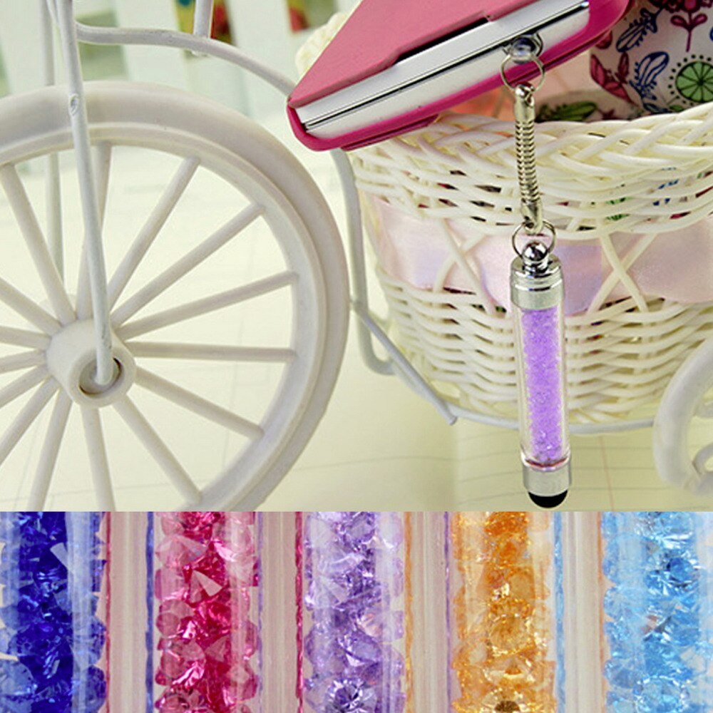 1PC Mini Kristall Diamant Bling berühren Bildschirm Stift Kuli Kapazitive Für Android IOS Smartphones Frei Von Kratzern Fingerabdrücke