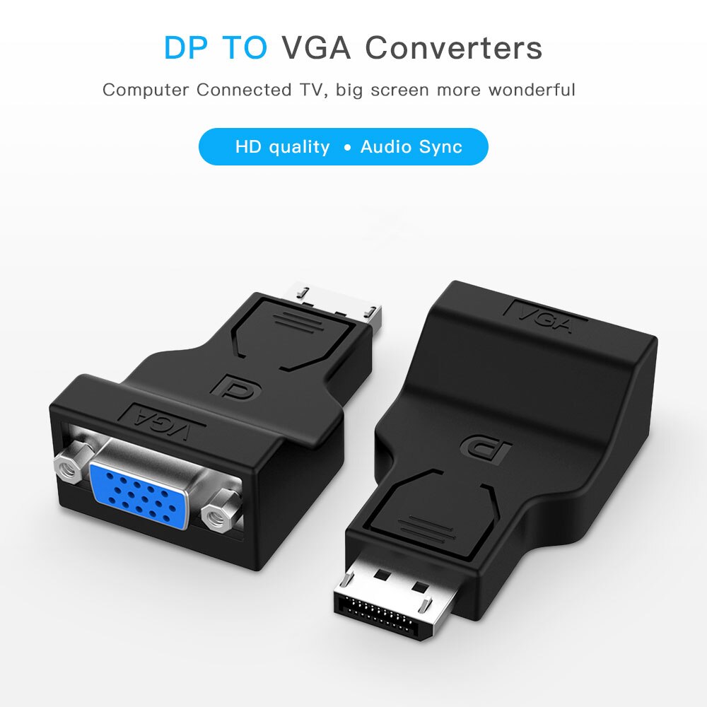 Dp Vga Converter Display Port Naar Vga Adapter Voor Hdtv Monitor Macbook Projector Pc Man-vrouw Display Port Kabel koord