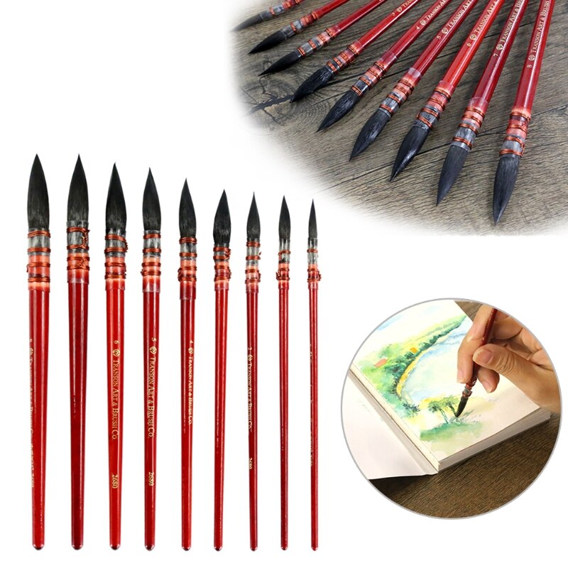 Squirrel Fur Hair Watercolor Paint Brush Ancient Rhyme Painting Brush Art Supply