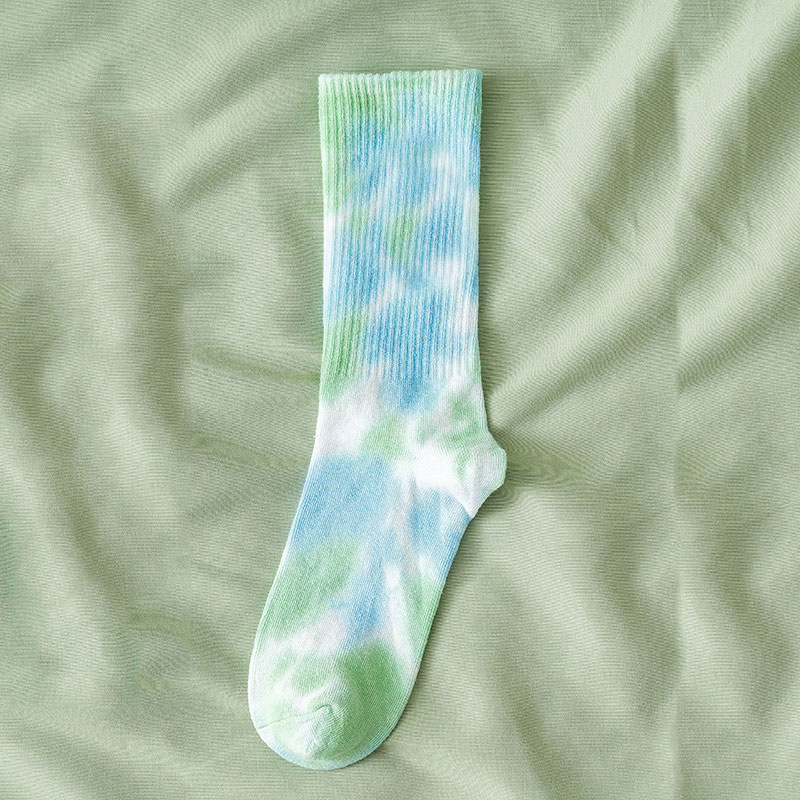 Unisex lange sokker kvinder mænd slips dye basketball åndbare skate sokker hip hop læg længde åndbar farverig: 05
