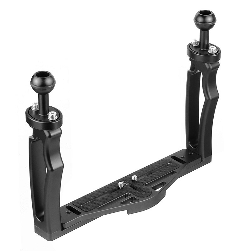 DSLR Diving Dual Handheld Tray Bracket with Clip Screw Adapter Top Handle Shutter Extension Sports Camera Underwater Photography