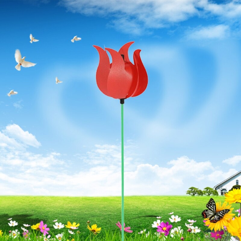 Colorful Flower Wind Spinners Lawn Pinwheels Windmill Party Pinwheel for Garden 57BB
