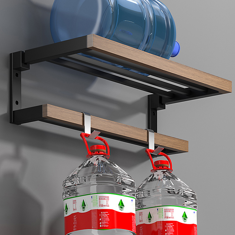 Estante de accesorios para el baño, accesorios de baño de madera negra, toallero montado en la pared, toallero, escobilla de baño, ganchos para toallas, soporte de papel