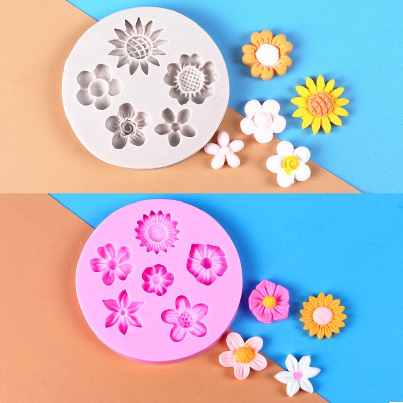 Mini Bloem Siliconen Cake Fondant Hars Mallen Rozen Bloem Mold Daisy Bloem Mallen Kleine Bloem Mallen Sieraden Art Gereedschap