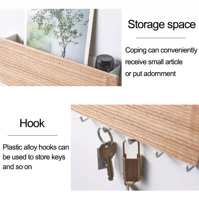 Étagère de rangement en bois pour clés, support décoratif mural Vintage pour petite porte de chambre à coucher