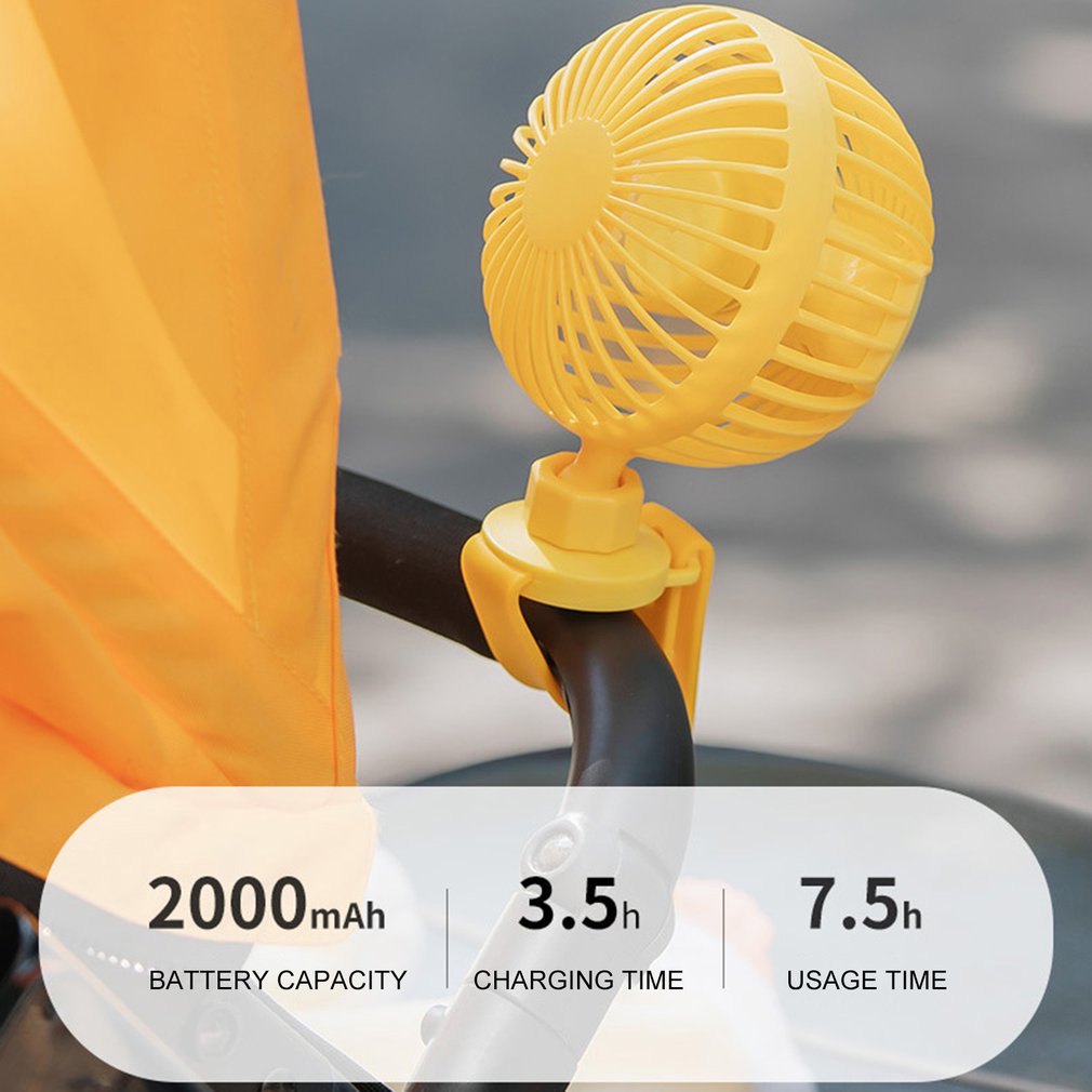 F36 Stroller Bike Fan Mini Portable USB Rechargeable Clip Fan 360 Degree Rotating Outdoor Wrist Fan With Strap With Fragrance