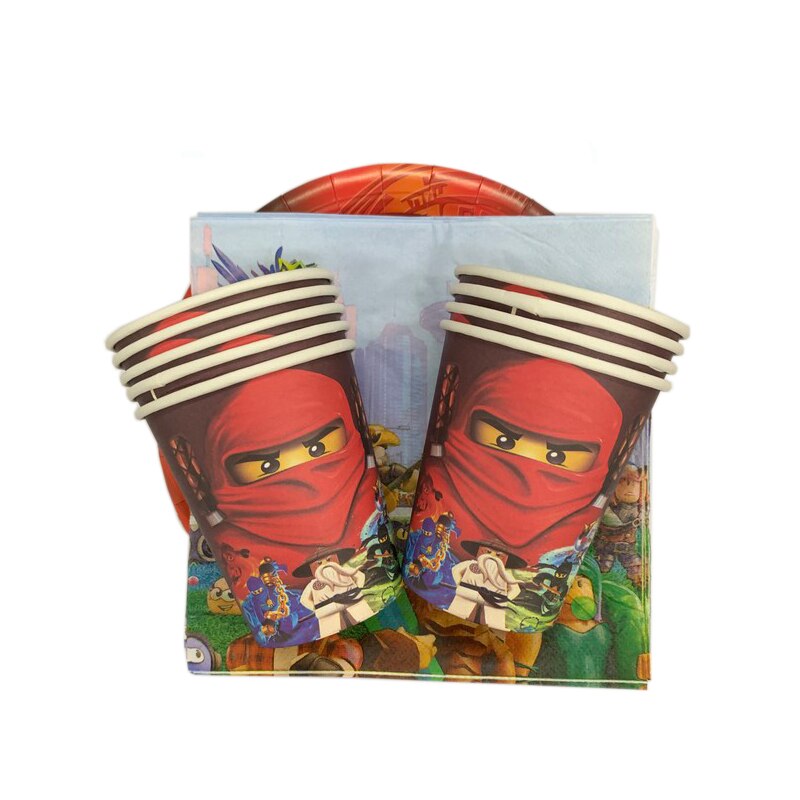 Ninjagoing Party Decoration Disposable Tableware Supplies Paper Plate Cup Napkin Baby Shower Kids Birthday Party Supplies: 40pcs