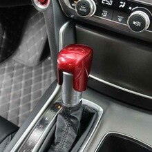 Carbon Fiber Stijl Pookknop Cover Rood Voor Honda Accord Decor Praktische