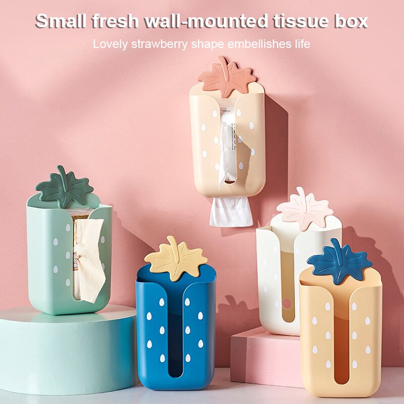 Household Multifunctional Paper Towel Box Hanging Living Room Household Lovely Kitchen Napkin Paper Cylinder Suction Box Holder