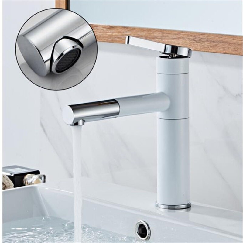 Bathroom Kitchen Basin Faucet Single Handle Pull Out Spray Sink Tap And Cold Water Crane Deck Mount Faucets