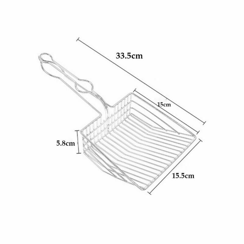 Kattenbakschep, metalen afvalschep, poepschep, huisdierzandschep, schoonmaakgereedschap