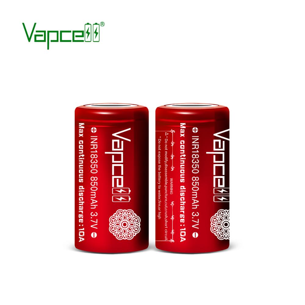 Vapcell Original INR18350 850 mAh high drain 18350 10A 3.7V 18350 for flashlight power tools lithium Battery HKJ test