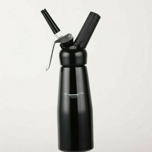 500ML Whipped Cream Butter Dispenser Whipper Foam Maker Aluminum Whipped Cream Butter Dispenser Dessert Tools: Black