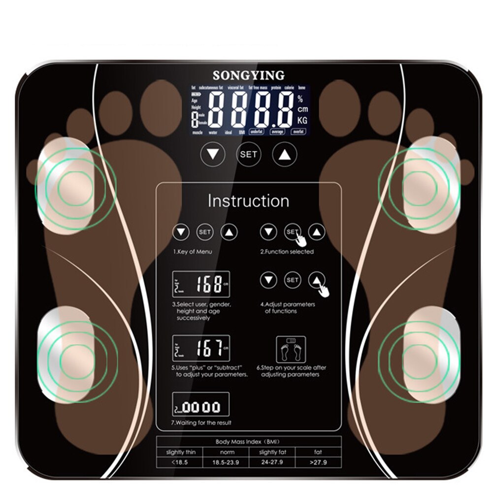 Fat Scale In English Simplified And Traditional Scales Intelligent Body Fat Scale Body Scale Weight Scale Health Scale