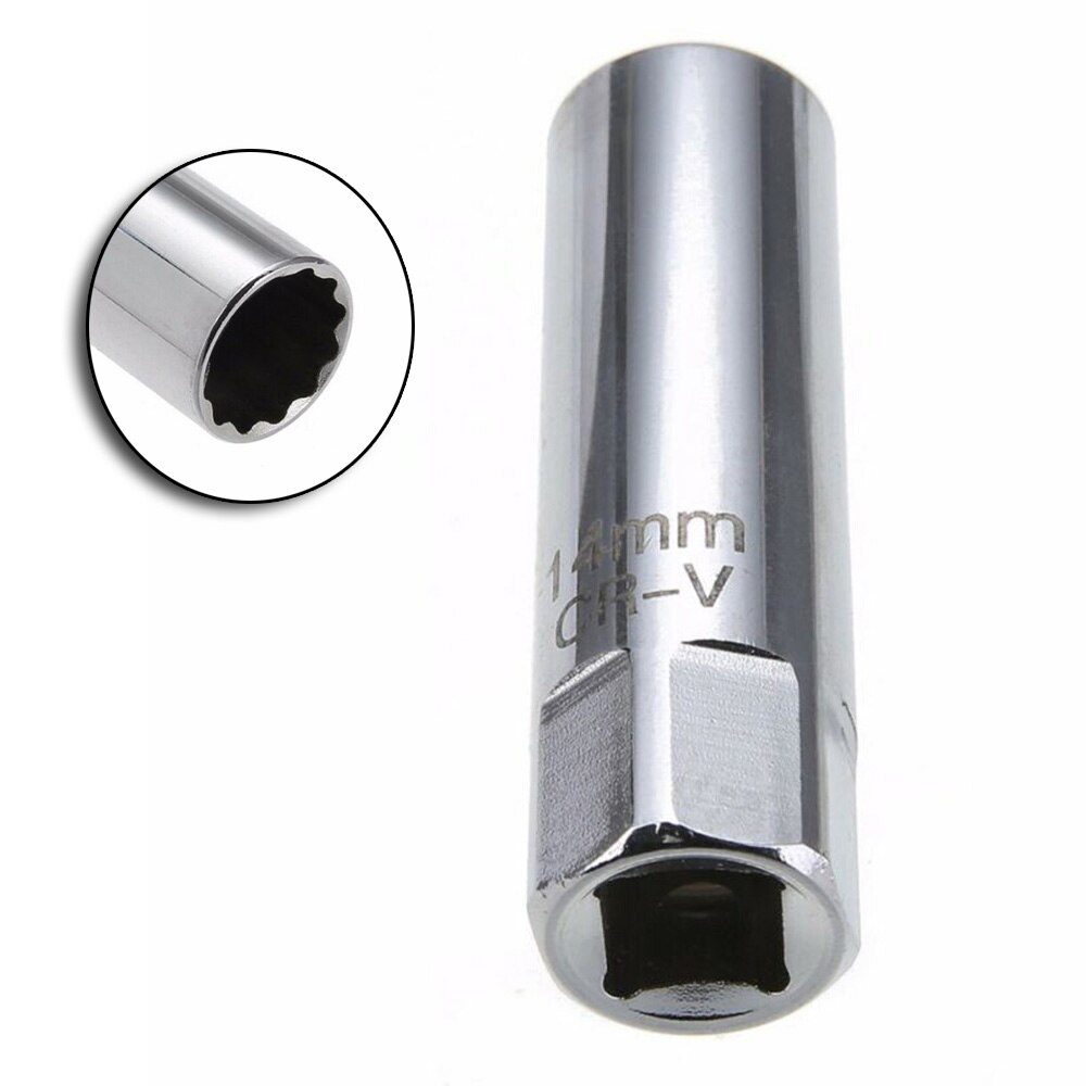 Vehicle Spark Plug Socket Wrench Remover Installation Tool For BMW Nissan Sparks Glow Plugs Silver Accessory