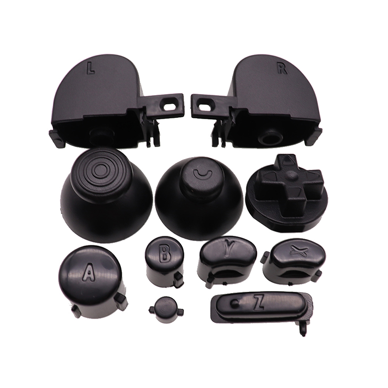 1 Juego de teclas de botón con tapa analógica de 21 colores, botones Y X A B Z para controlador Nintend Gamecube, controlador de Joystick: Rosa
