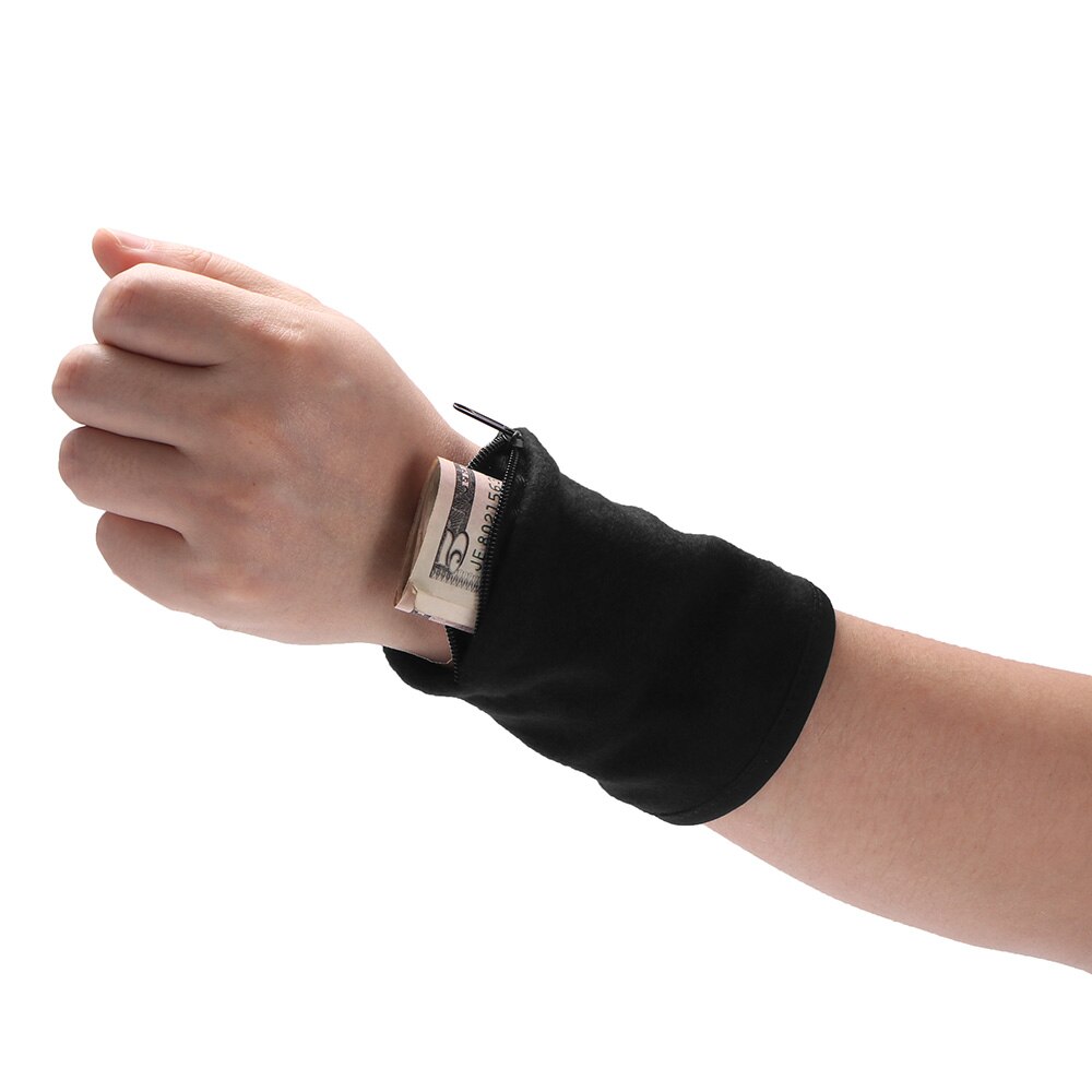 1 Pc Katoen Polsbandjes Sport Zweetband Rits Pols Portemonnee Voor Running Basketbal Tennis Zweet Polssteun Brace Wraps Guard