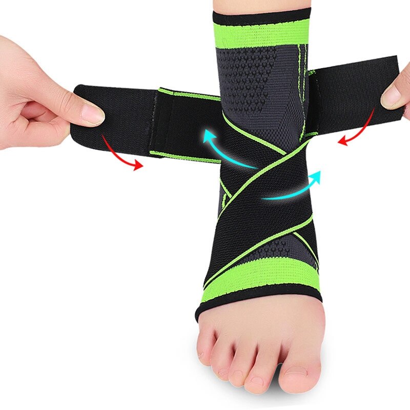 Vendaje presurizado 3D para el tobillo, soporte para muñeca, deportes, gimnasio, bádminton, Protector de tobillo, correa de pie, mangas, cinturón elástico, 1 ud.: Default Title