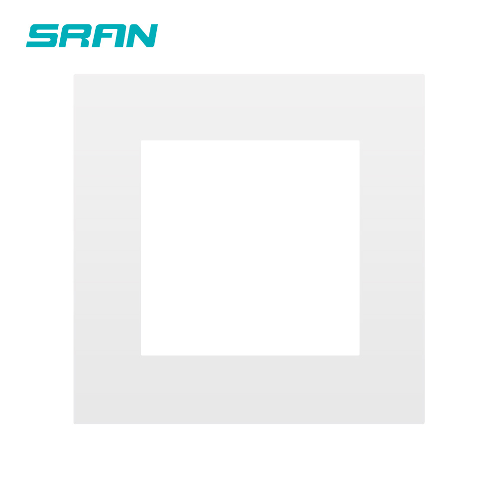 SRAN Blank panel with Installing iron plate 86mm*86mm white/black/gold PC panel switch socket