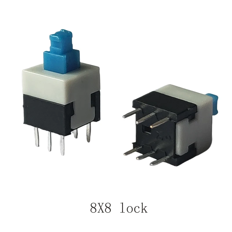 20Pcs Self-Locking Push Switch Press On Press Off Button Switch 6Pin Size 5.8x5.8mm 7x7mm 8X8mm 8.5x8.5mm: Blue