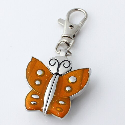 Krystal sommerfugl pige lomme vedhæng nøglering ur nøglering kæde ur med taske  gl08k lomme vedhæng ur klip: Gul