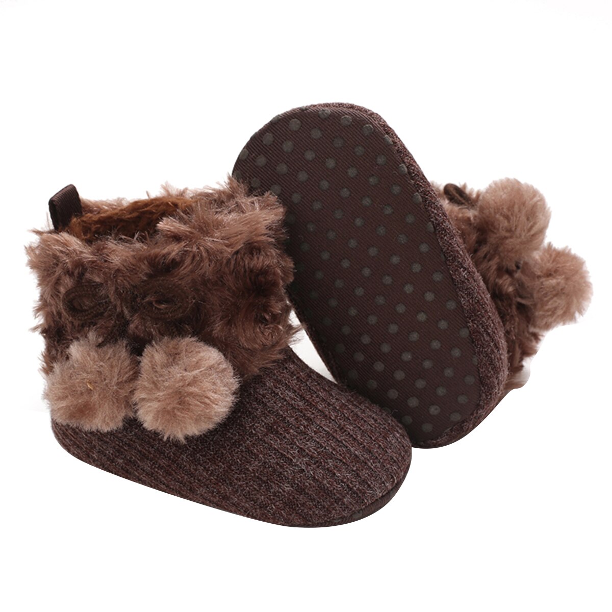 0-18M Baby Meisjes Winter Schoenen Waggel Eenvoudige Multi-Kleur Harige Bal Leuke Comfortabele Non-slip Walking Out Laarzen