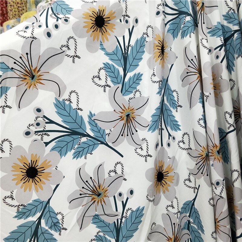 Soft Chiffon Dress Fabric dress blouse slightly stretchy shirt material DIY sewing textile Summer dress material