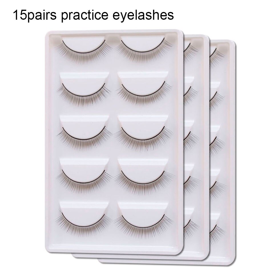 Pro Training Mannequin Platte Kop Praktijk Make Up Wimpers Wimper Extensions, Opleiding Hoofd Oefenpop Kosmetiek Pop Hoofd: 3boxes lashes