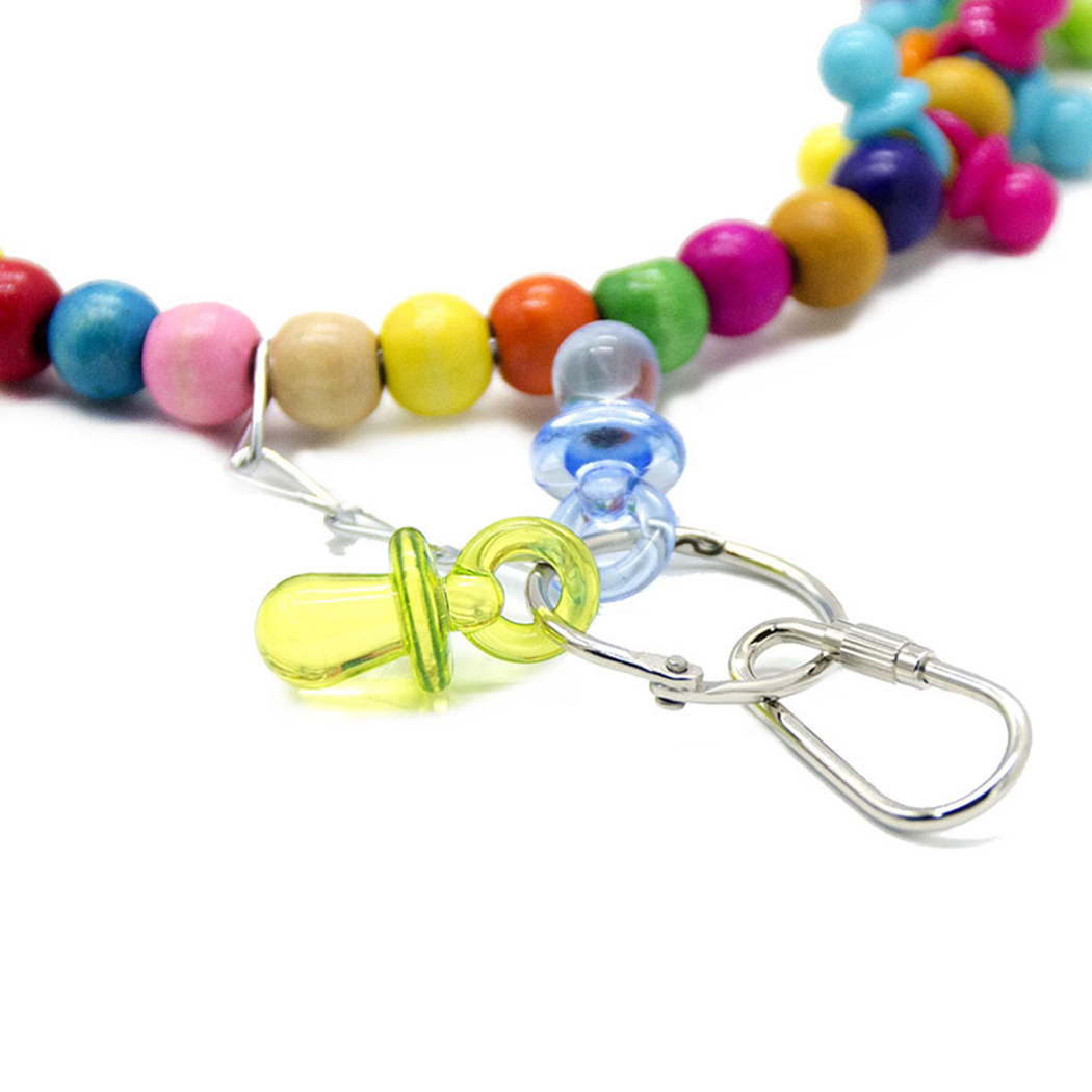 1Pcs Vogel Schommel Speelgoed Grappig Acryl Tepel Kleurrijke Kralen Papegaai Swing Baars Sthand Vogelkooi Speelgoed Papegaai Vogel levert