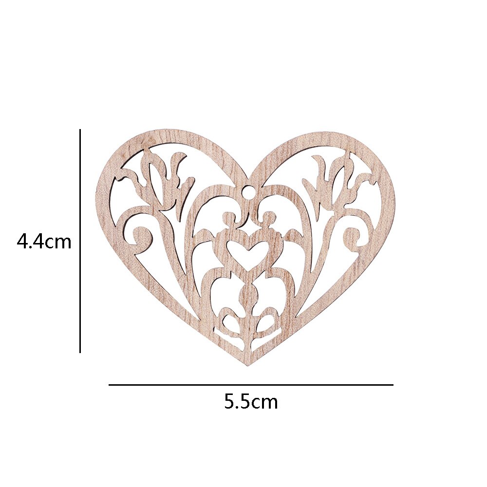 10 Pcs Carving Hollow Heart Pattern Wood DIY Crafts Scrapbooking Painting Collection Craft Handmade DIY Home Decoration