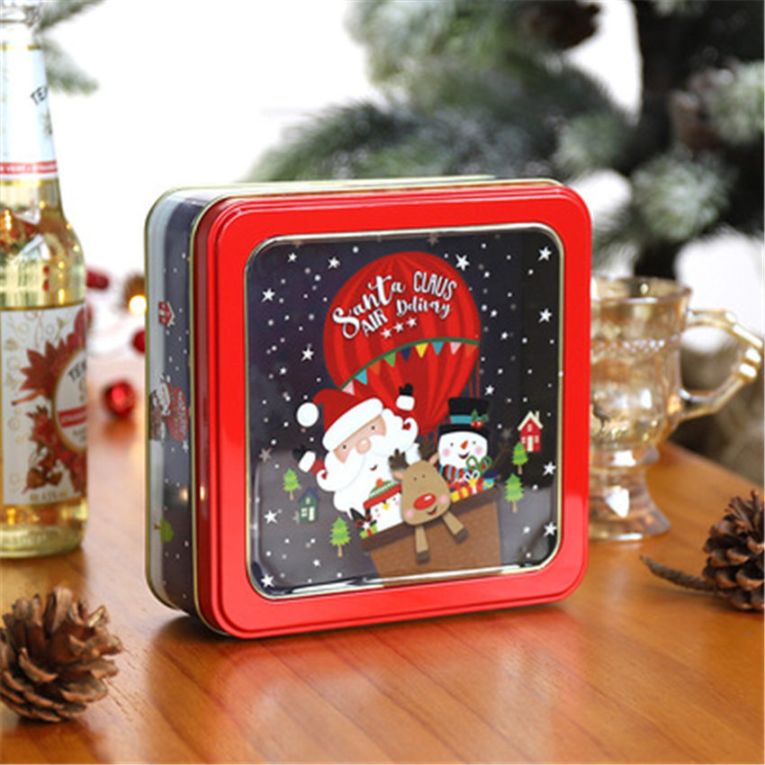Emballage de noël en fer, boîte à bonbons, joyeux noël, bonhomme de neige, fête, décoration de bonbons Cookies faits à la main: L