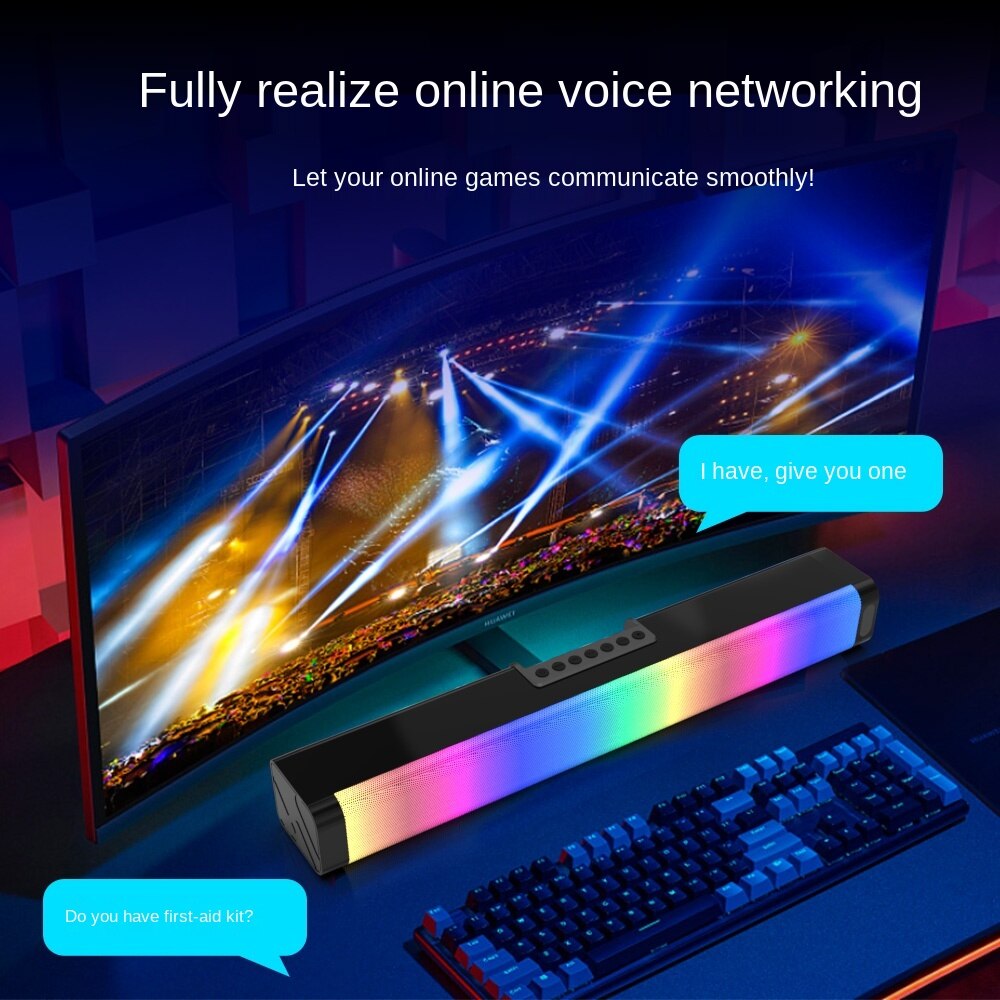 Orsda Speaker Tv Stereo Soundbar Aux 3.5Mm Wired BT5.0 Bluetooth Speakers Usb Draadloze Audio Home Theater Afstandsbediening Rrg 20W