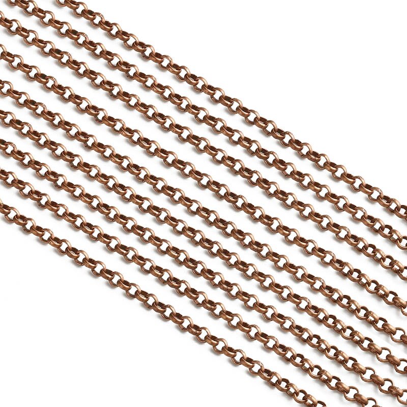 2 m/lot chaîne de collier en métal 3.2/4.8/5.8mm bijoux chaîne en vrac Rhodium/KC or/Gunblack/Bronze Antique pour la fabrication de bijoux