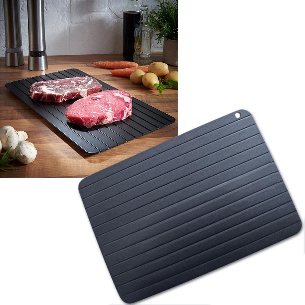 Bandeja para descongelar comida rápida descongelar carne de cerdo pescado descongelar rápidamente sin electricidad productos químicos placa microondas cocina descongelar herramienta
