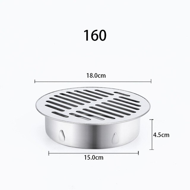 Floor Drain Cover Anti-Blocking Floor Drain Outdoor Plane Insertion Floor Drain 304 Stainless Steel Durable Balcony Roof Round: 160mm