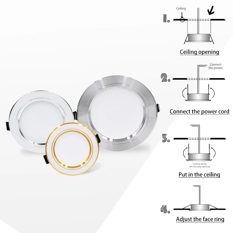 10 stks/partij LED Downlight 5 W 9 W 12 W 15 W 18 W Verzonken Ronde Led Plafondlamp AC 220 V-240 V Binnenverlichting Warm Wit Koud Wit