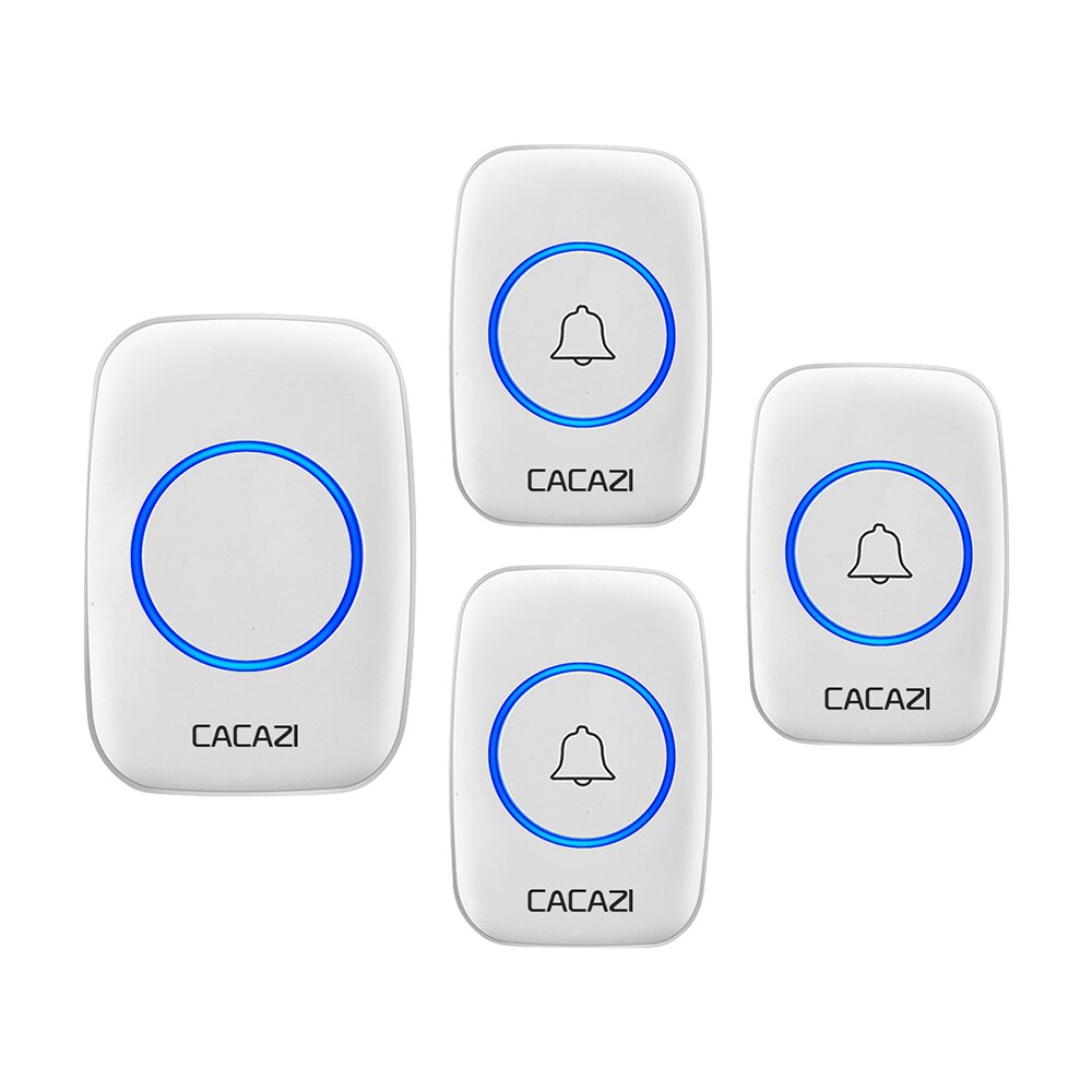 CACAZI wodoodporny bezprzewodowy dzwonek robić drzwi 300M zdalna bateria guzikowa dzwonek robić domu dzwonek nas EU UK wtyczka odbiornik bezprzewodowy dzwonek
