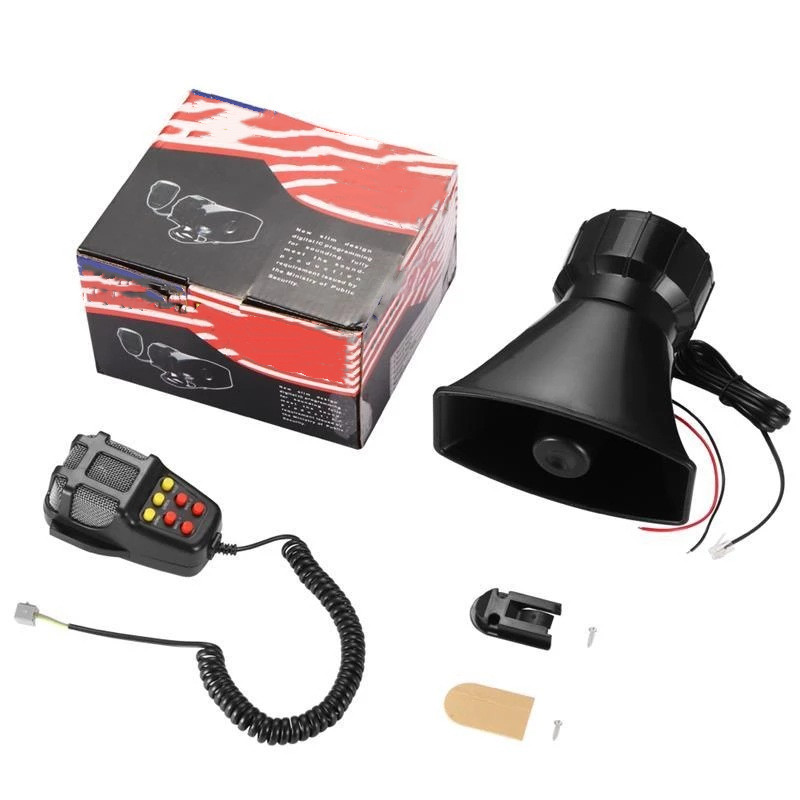 Auto Alarm Hupe 100w 125db mit Mikrofon laut DC 12V 24V Motorrad Sirene Fahrzeug LKW Warnung Lautsprecher Polizei Feuerwehr