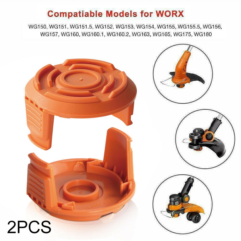 2Pcs tondeuse à gazon bobine ligne couvercle pour Worx gt 150 151 151.5 152 153 154 155 155.5 156 157 160 160.1 160.2 163 165 175 180
